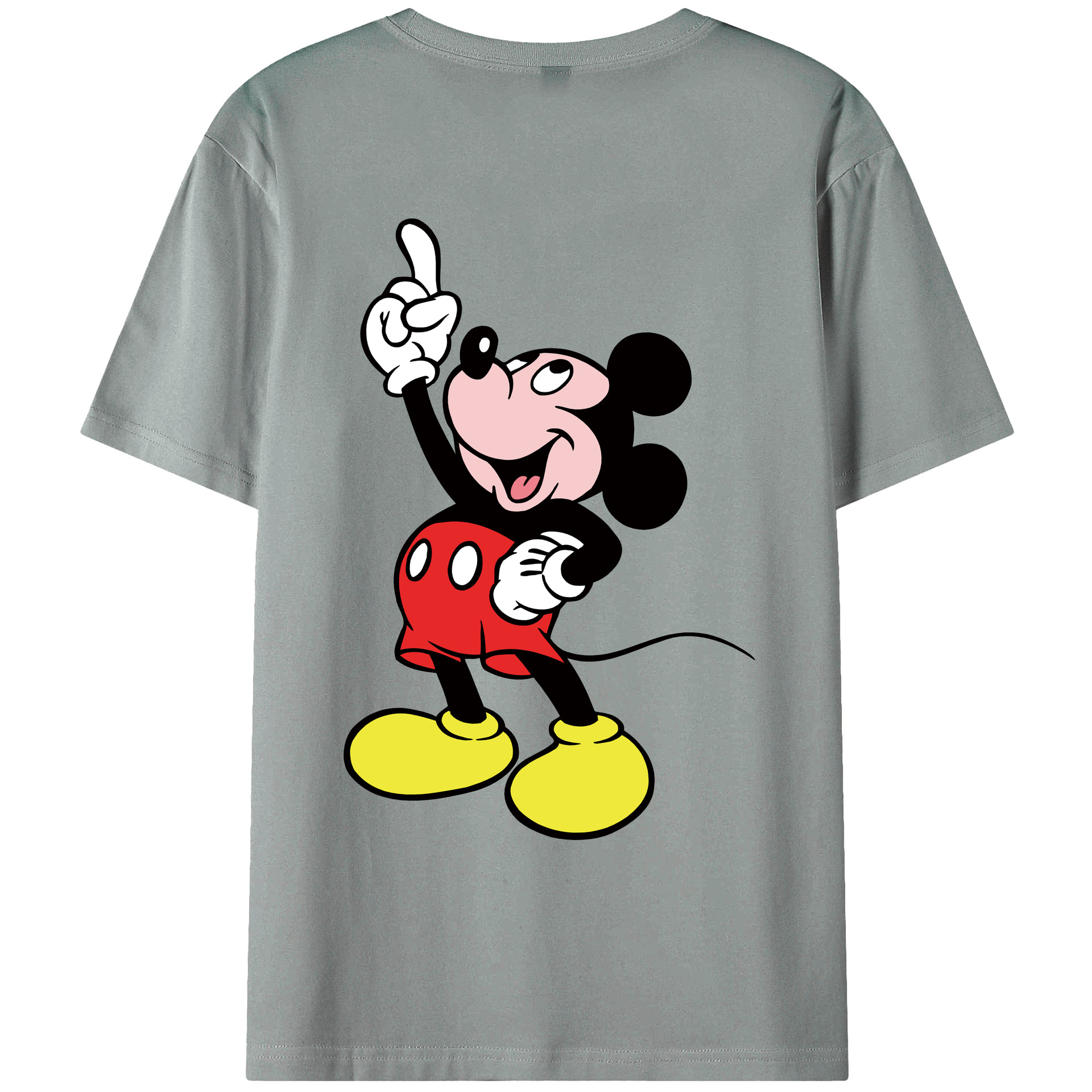 ミッキーマウス Mickey Mouse 綿100％ メンズ半袖Tシャツ（バックプリント） 通気性